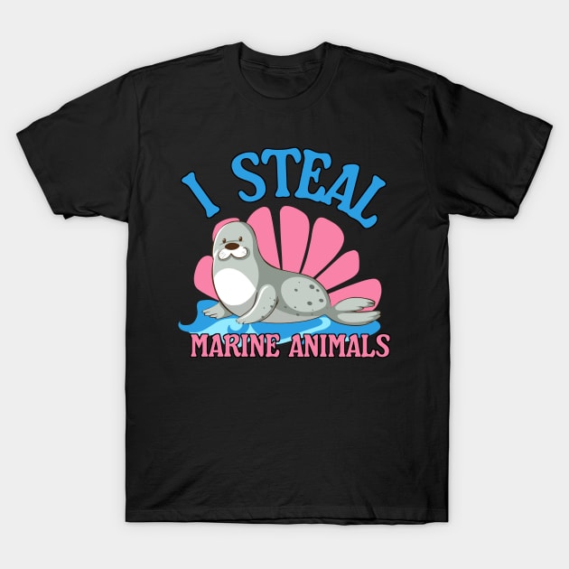 I-Steal-Marine-Animals T-Shirt by xalauras studio